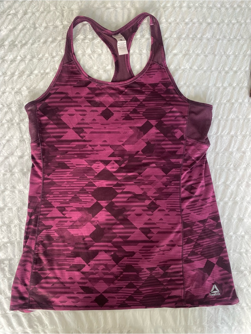 Reebok Women’s Magenta Geometric Racerback Tank